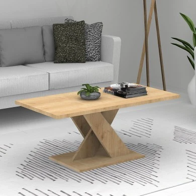 Marcello Megapap melamine coffee table in oak color 110x55x47cm.