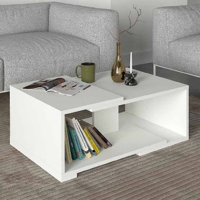 Mareta Megapap melamine coffee table in white color 81,8x50x35cm.