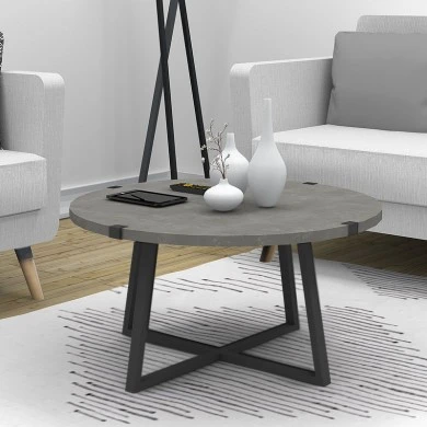Mauricio Megapap metallic - melamine coffee table in anthracite color 78x78x43cm.