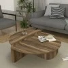 Nilvia Megapap melamine coffee table in walnut color  Ø85x35cm.