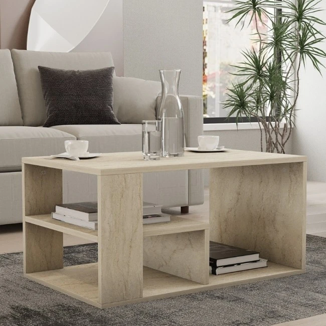 Rodom Megapap melamine coffee table in travertine color 80x50x40cm.