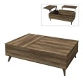 Roy Megapap coffee table with melamine polymorphic in walnut color 121x69x40cm.