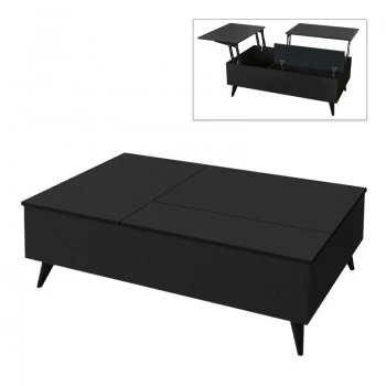Roy Megapap coffee table with melamine polymorphic black color 121x69x40cm.