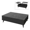 Roy Megapap coffee table with melamine polymorphic black color - marble effect 121x69x40cm.