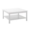 Rustic Megapap melamine coffee table in white color 80x80x40cm.