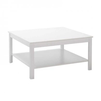 Rustic Megapap melamine coffee table in white color 80x80x40cm.