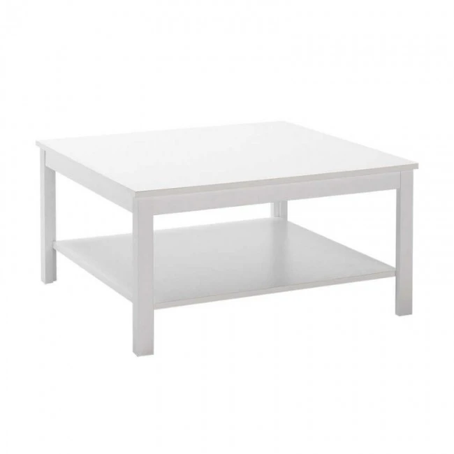 Rustic Megapap melamine coffee table in white color 80x80x40cm.