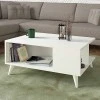 Sedra Megapap melamine coffee table in white color 90x60x38,6cm.