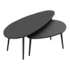 Elips Megapap melamine coffee table set of 2 in black color 116x46x46cm
