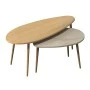 Elips Megapap melamine coffee table set of 2 in oak - travertine color 116x46x46cm