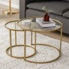 Vetro Megapap metal - tempered glass coffee table in gold color Ø60x43cm.