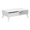 Slide Megapap melamine coffee table in white color 110x65x42cm.
