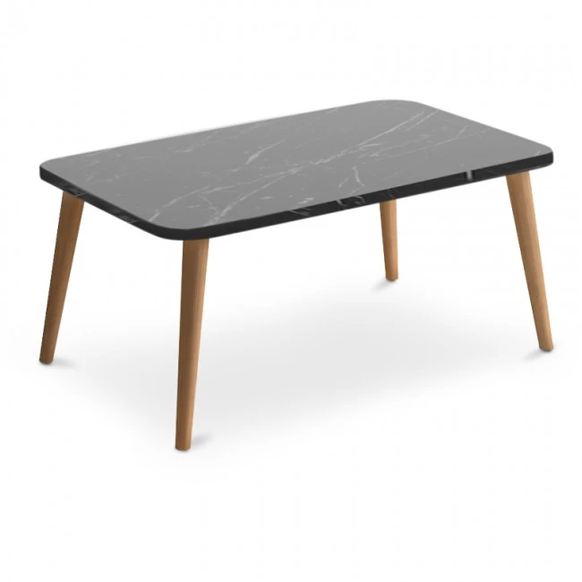 Soul Megapap melamine coffee table in black marble effect color 90x55x41cm.