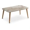 Soul Megapap melamine coffee table in beige marble effect color 90x55x41cm.