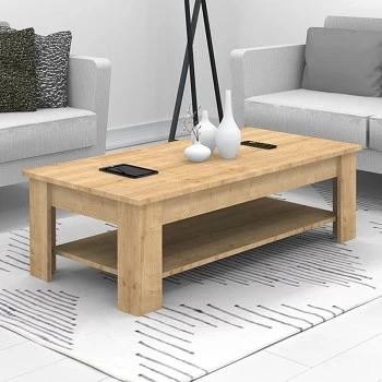 Spello Megapap melamine coffee table in oak color 120x60x41,4cm.