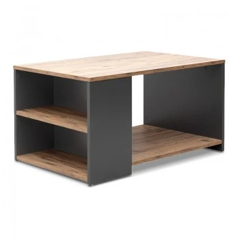 Sylvia Megapap melamine coffe table in pine oak - anthracite color 90,2x59,2x48,1cm.