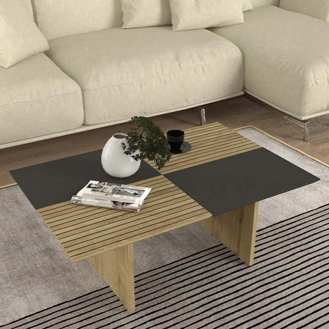 Venita Megapap melamine coffee table in sapphire - anthracite color 90x60x33.8cm.