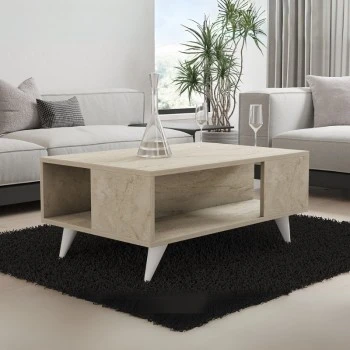 Yuka Megapap melamine coffee table in travertine color 90x60x39.5cm.