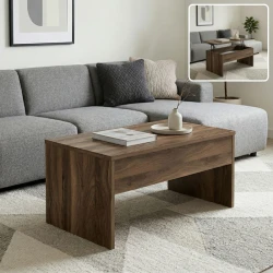 Devon Megapap coffee table with melamine polymorphic in walnut color 110x60x44,8cm.