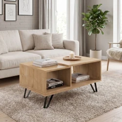 Don Megapap melamine coffee table in sonoma color 90x55x44cm.