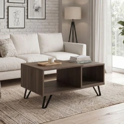 Don Megapap melamine coffee table in walnut color 90x55x44cm.