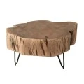 DUNNO Coffee Table +/-58x56x30 Acacia Natural Finish (Black Paint)