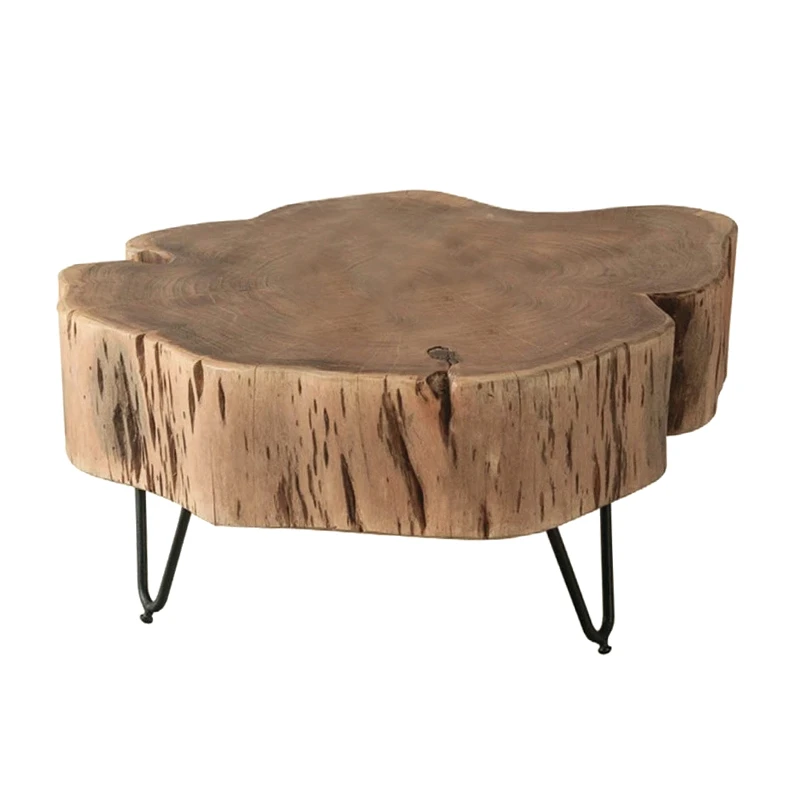 DUNNO Coffee Table +/-58x56x30 Acacia Natural Finish (Black Paint)