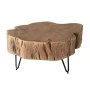 Dunno coffee table with black metallic legs and acacia surface in natural +/-58x56x30cm.
