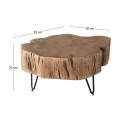 DUNNO Coffee Table +/-58x56x30 Acacia Natural Finish (Black Paint)