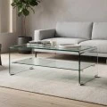 GLASSER Clear Coffee Table With Shelf 100x50x43cm