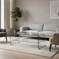 GLASSER Clear Coffee Table With Shelf 100x50x43cm