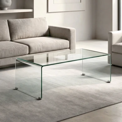 Glasser Clear coffee table with reinforced glass 110x55x35cm.