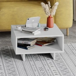 Hola Megapap melamine coffee table in white color 60x60x32cm.