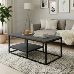 Kane Megapap metal - melamine coffe table in anthracite color 106x50x42cm. Kane Megapap metal - melamine coffe table in anthracite color 106x50x42cm.