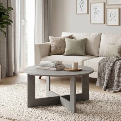 Kati Megapap melamine coffee table in concrete grey color Ø80x42cm.