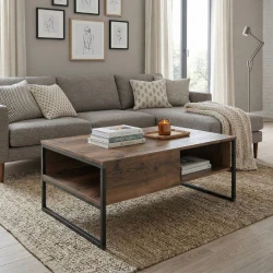 Lawrence Megapap melamine coffe table in smoked walnut color 106x50x42cm.