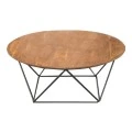 MOVVA Coffee Table d.90x36 Acacia Natural Finish (Black Paint)