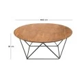 MOVVA Coffee Table d.90x36 Acacia Natural Finish (Black Paint)