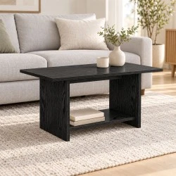 Τραπεζάκι σαλονιού Rema Megapap χρώμα sencron black 80x40x41,8εκ.