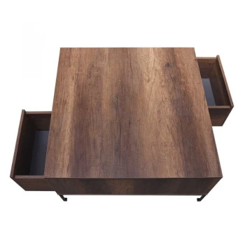 Τραπεζάκι σαλονιού Slide Megapap χρώμα καρυδί 90x90x42εκ.