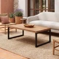 TAMPA Coffee Table 115x60 Acacia Natural Finish (Black Paint)