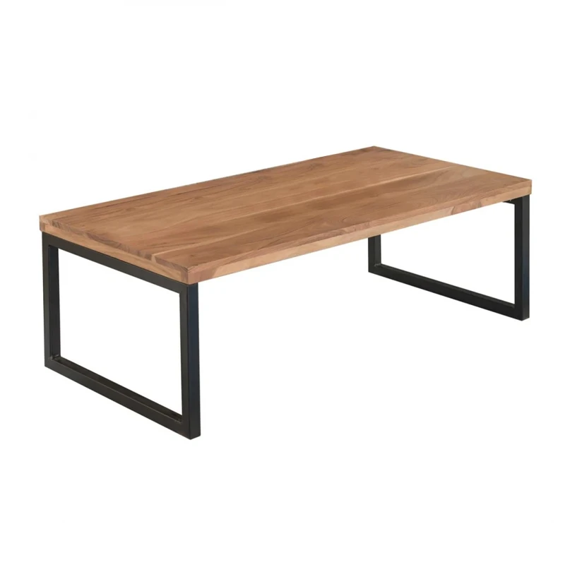 TAMPA Coffee Table 115x60 Acacia Natural Finish (Black Paint)