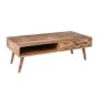 Teka coffee table with wooden acacia frame in natural color 117x60x40cm.