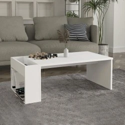 View Megapap melamine coffee table in white color 95x50x34cm.