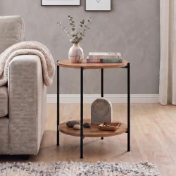 Τραπεζάκι βοηθητικό Argento Megapap χρώμα pine oak 43x43x60εκ.