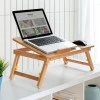 Τραπεζάκι βοηθητικό για laptop πτυσσόμενο από μπαμπού Innovagoods V0103031 χρώμα φυσικό 53,5x34x21-27εκ.