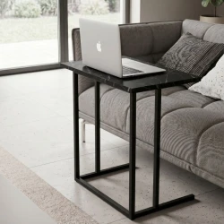 Jango Megapap metallic - melamine side table in black marble effect color 60x35,5x65,5cm. Jango Megapap metallic - melamine side table in black marble effect color 60x35,5x65,5cm.