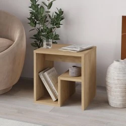 Bon Megapap melamine side table in oak color 40x35x40cm.