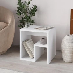 Bon Megapap melamine side table in white color 40x35x40cm.