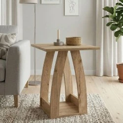 Τραπεζάκι βοηθητικό - Κομοδίνο Deros Megapap χρώμα sepet oak 45x45x56εκ.